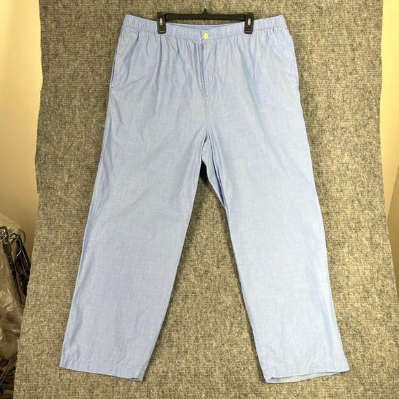 Lands End Pajama Pants Mens XXL Blue Cotton Loungewear Sleepwear Baggy Loose - Picture 1 of 9
